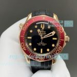 Swiss cloned Omega Seamaster 007 No Time to Die Burgundy Red 8806 watch rubber strap 